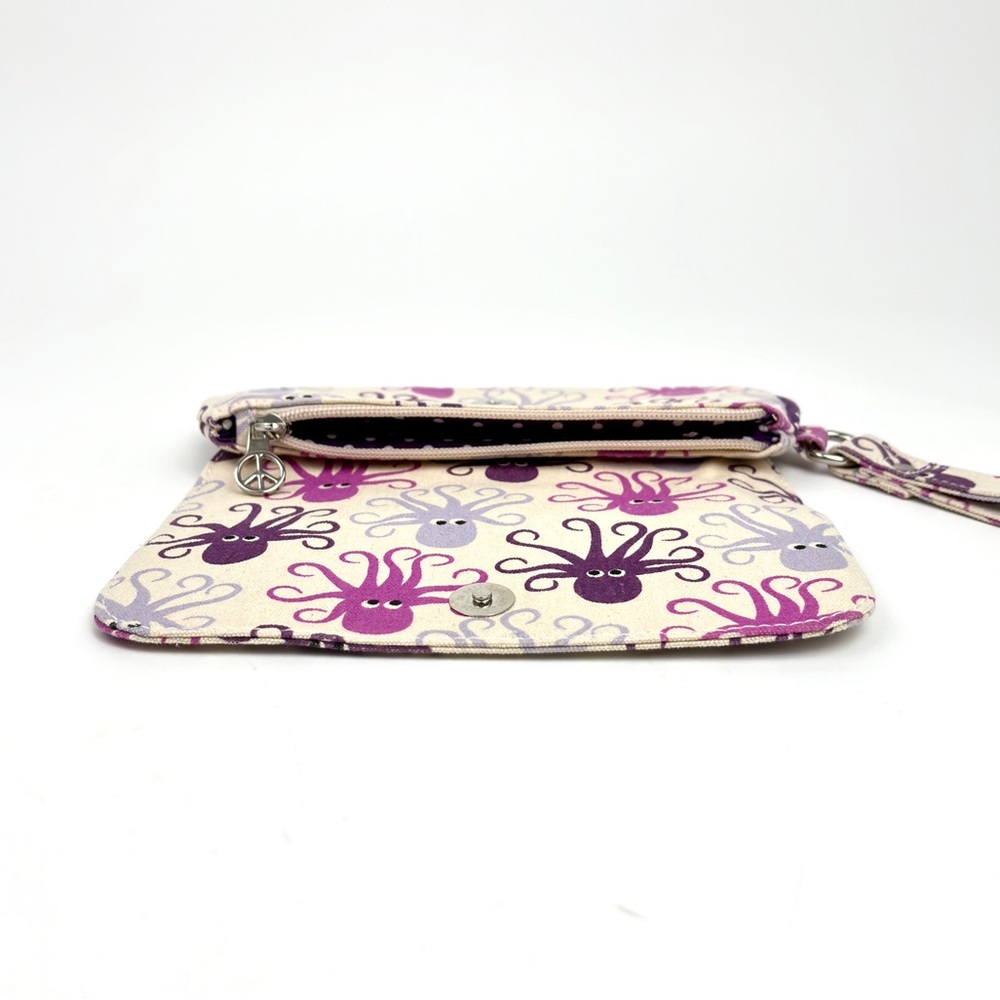 Bungalow 360 Octopus Print Canvas Wristlet Clutch Purse - Picture 11 of 16